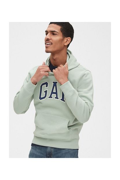 Gap Erkek Yesil Logo Pullover Kapsonlu Sweatshirt Trendyol