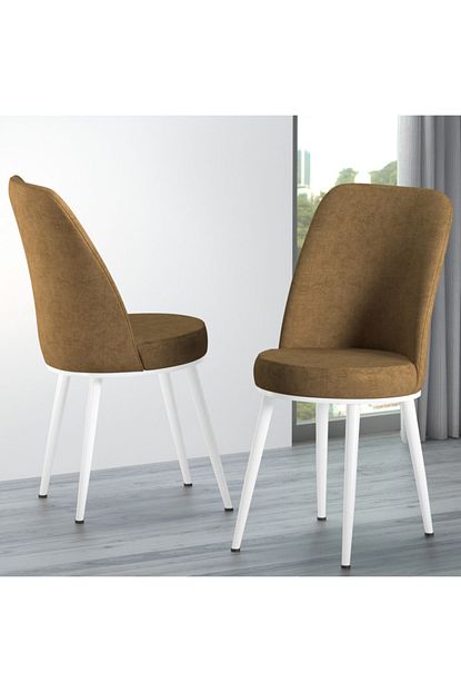 Canisa Concept Dexa Serisi Sandalye Cappucino Renk Beyaz Ayakli 1 Sinif Mutfak Sandalyesi Silinebilir Kumas Trendyol