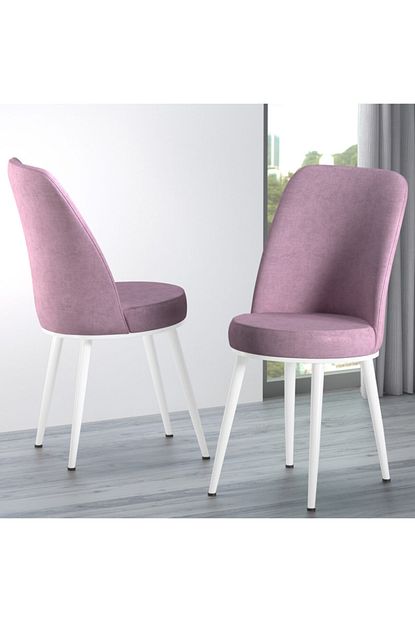 Canisa Concept Dexa Serisi Sandalye Pembe Renk Beyaz Ayakli 1 Sinif Mutfak Sandalyesi Silinebilir Kumas Trendyol