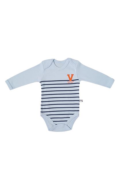 Veo Baby Erkek Bebek Mavi V Uzun Kollu Body Trendyol