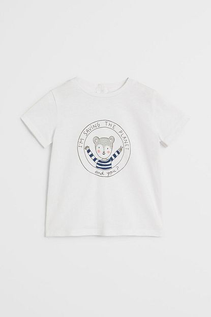 Mango Baby Kirik Beyaz Erkek Bebek Organik Pamuklu Desenli Tisort Trendyol