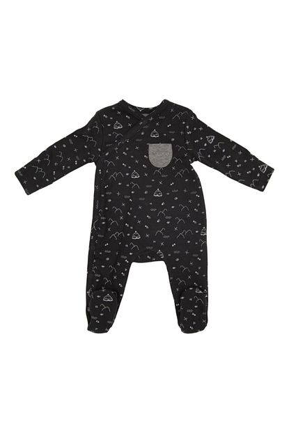 Idil Baby Erkek Bebek Gri Baskili Tulum 13674 Trendyol