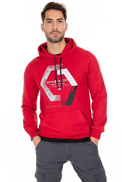 Buratti Baskili Kapusonlu Sweat Erkek Sweat 541alphaomega Trendyol