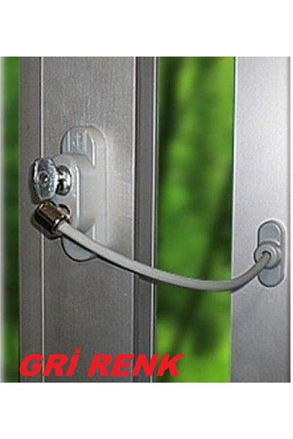 halatli pvc kapi pencere emniyet kilidi gri renk kablolu pimapen emniyet mandali