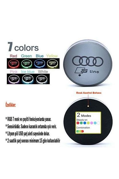 Carmaniaks Turk Bayragi Ledli Bardaklik Alti Usb Sarjli Cre1235 Trendyol
