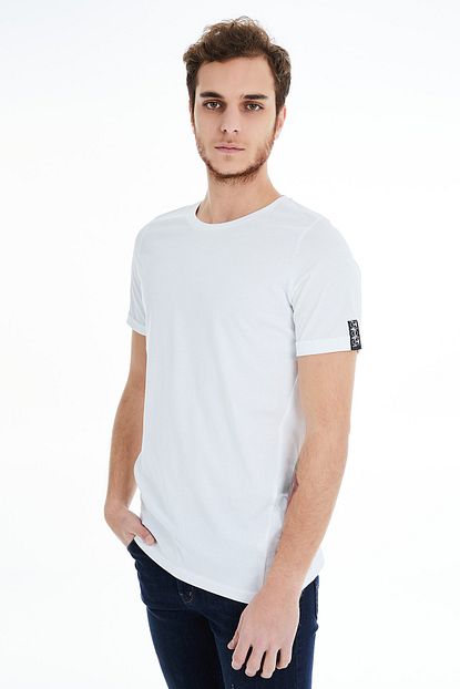 Paulmark Erkek Beyaz Basic Tisort Trendyol