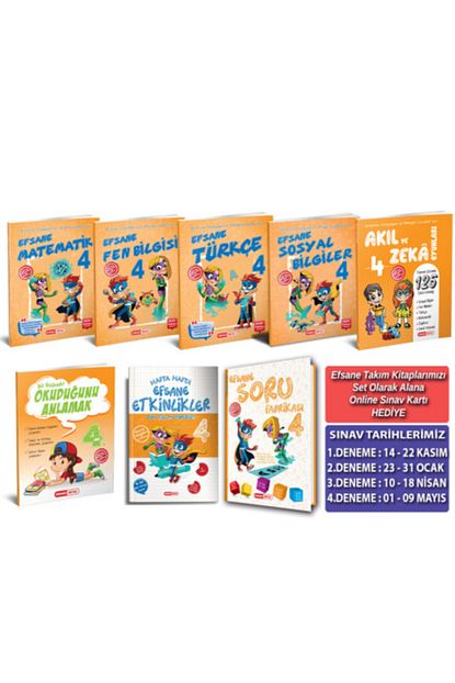 Kirmizi Beyaz Yayinlari 4 Sinif Efsane Super Plus Takim Set 8 Kitap Trendyol