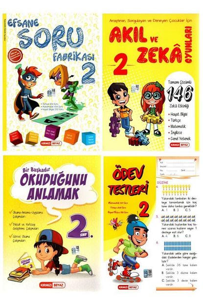 Kirmizi Beyaz Yayinlari Kirmizi Beyaz 2 Sinif Set 4 Kitap Trendyol