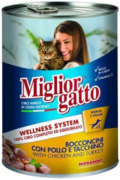 iglior gatto tavuklu ve hindili kedi konservesi 405 gr x 24