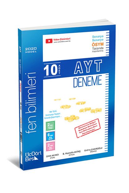 Uc Dort Bes Yayincilik 345 Ayt Fen Bilimleri Deneme Seti 1 Donem Konularini Icerir Hediyeli Urun Fiyati Yorumlari Trendyol