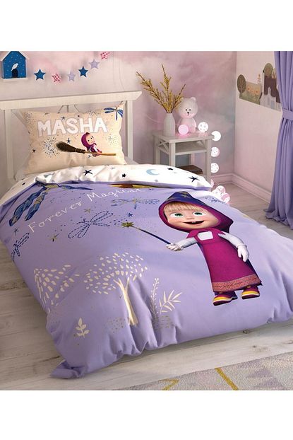Tac Lisansli Tek Kisilik Nevresim Takimi Masha And The Bear Mag Fiyati Yorumlari Trendyol