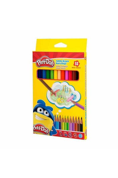 play doh jumbo ucgen 12 li kuru boya