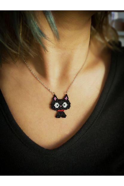 miyuki kedi figur kolye