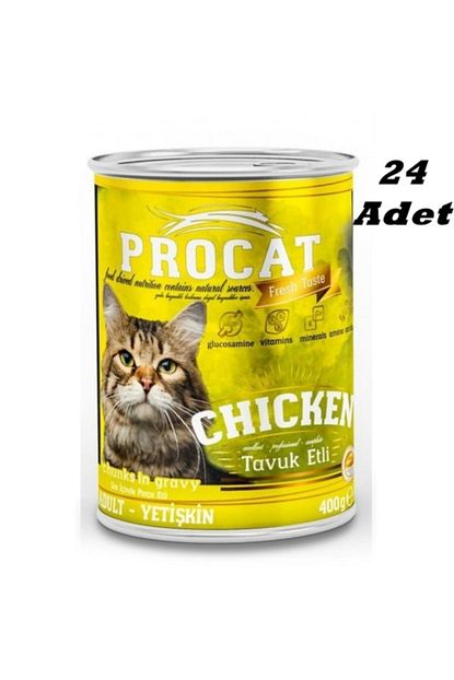 24 adet procat tavuklu yetiskin kedi konservesi 400 gr