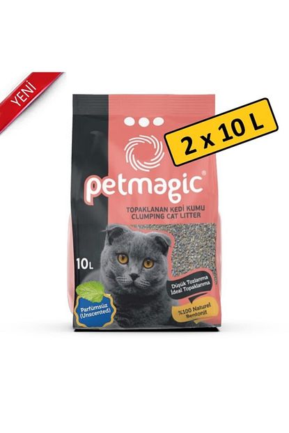 pet magic petmagic naturel bentonit kedi kumu 2 x 10 litre fiyati yorumlari trendyol