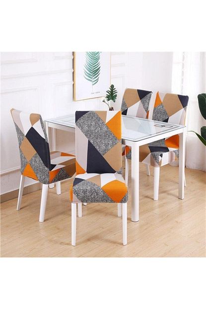avral home sandalye kilifi desenli 6adet likrali lastikli kumas fiyati yorumlari trendyol