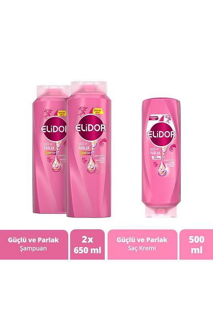 elidor guclu ve parlak saclar icin sac bakim sampuani 650 ml x2 sac bakim kremi 500 ml fiyati yorumlari trendyol