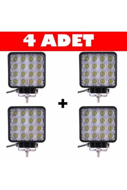 dorcar 4 adet 12v 24v uyumlu 48w off road sis fari sis lambasi 16 led kare calisma lambasi su gecirmez fiyati yorumlari trendyol