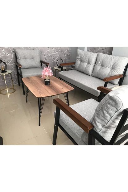 mobilyamspot bahce ve balkon koltuk takimi acik gri duman rengi patentli urun 2 1 1 bahce koltuk balkon seti fiyati yorumlari trendyol