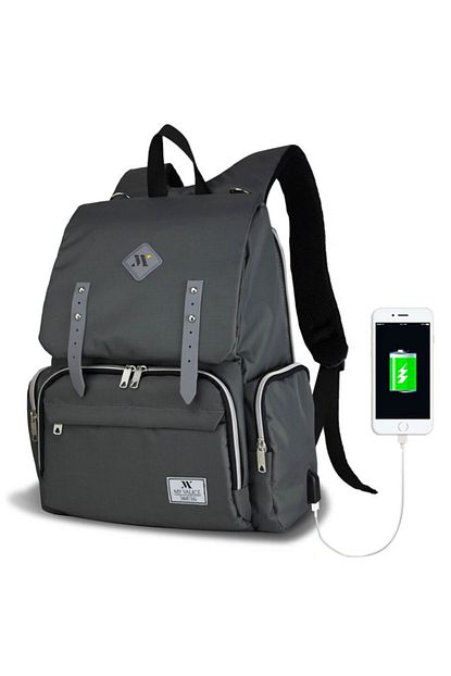 my valice unisex gri smart bag mother star usb li anne bebek bakim cantasi fiyati yorumlari trendyol