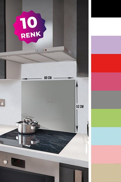 decorita duz renk gri cam ocak arkasi koruyucu 52cm x 60cm fiyati yorumlari trendyol