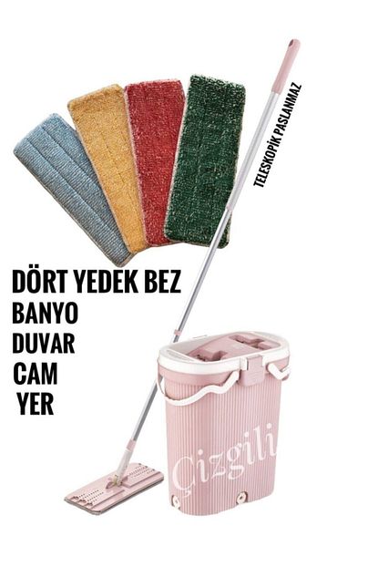 vip ahmet premium yeni cizgili mop teleskopik sopali 4 lu yedek bez fiyati yorumlari trendyol