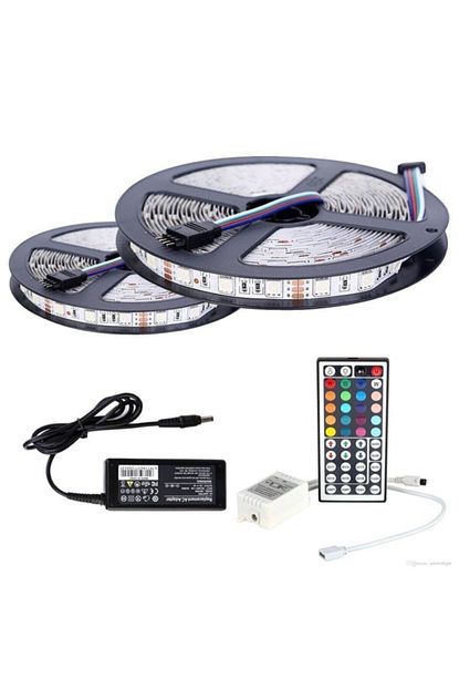 led lamp serit led rgb 10 metre 44 tuslu kumandali 20 renk ic mekan tak calistir double pcb fiyati yorumlari trendyol