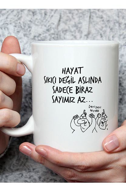 Akcepazar Hayat Sikici Degil Aslinda Sadece Biraz Sayimiz Az Hunili Karikatur Baskili Kupa Bardak Fiyati Yorumlari Trendyol