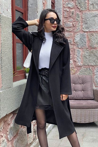 dressfine kadin siyah kusakli kase
