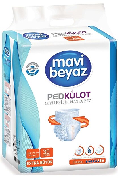 mavi beyaz xl ekstra buyuk ped emici kulot hasta bezi fiyati yorumlari trendyol