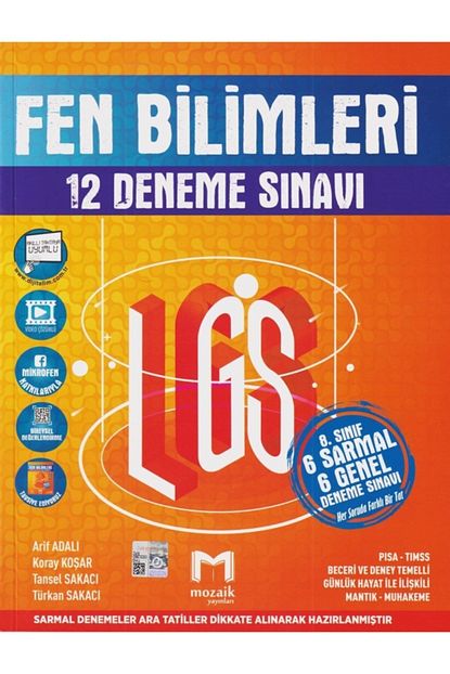 8 sinif lgs fen bilimleri 6 sarmal 6 genel 12 deneme sinavi moza