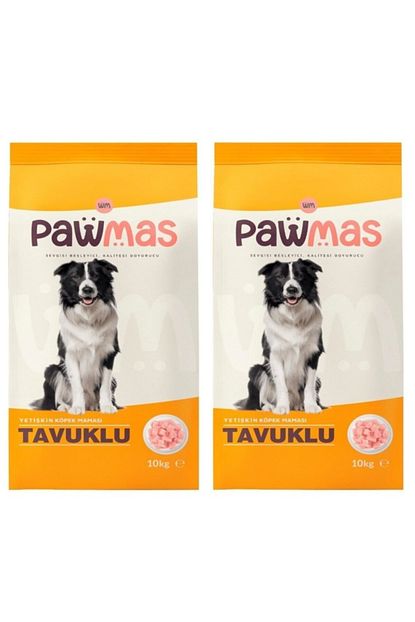 pawmas tavuklu yetiskin kopek mamasi 10 kg x 2 adet fiyati yorumlari trendyol