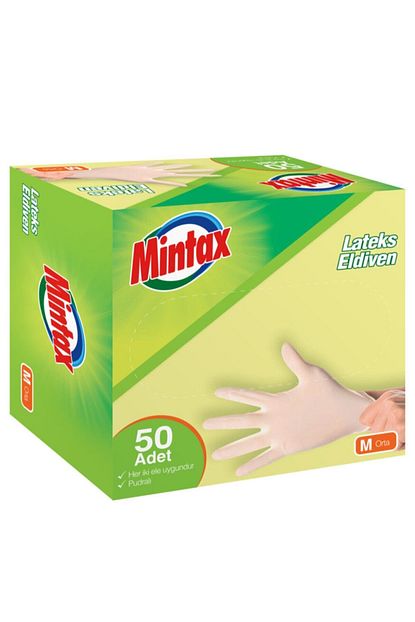 mintax pudrali lateks eldiven 50 adet