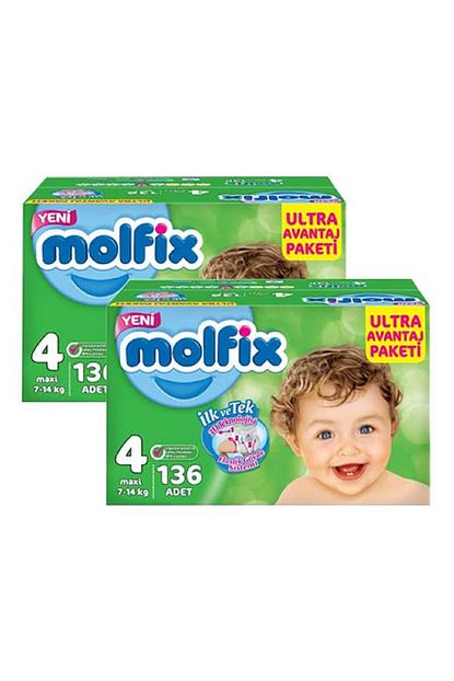 molfix bebek bezi ultra avantaj paketi 4 no 136 li x 2 adet fiyati yorumlari trendyol