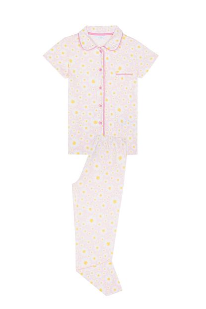 penti pembe kiz cocuk daisy 2li pijama