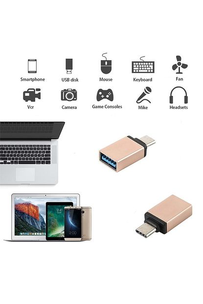 huawei p9 cep telefonu uyumlu type c usb cevirici otg donusturucu