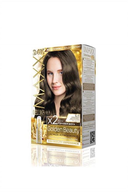 maxx deluxe golden 24k 6 11 yogun koyu kullu kumral altin icerikli sac boyasi fiyati yorumlari trendyol