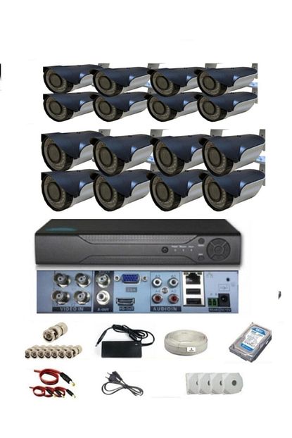 16 kamerali ahd 5 mp sony lensli full hd kamera sistemi seti