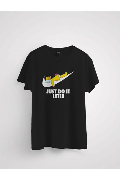 Eddcolor Just Do It Later Homer Simpson Figurlu Baskili Erkek Tisort Fiyati Yorumlari Trendyol