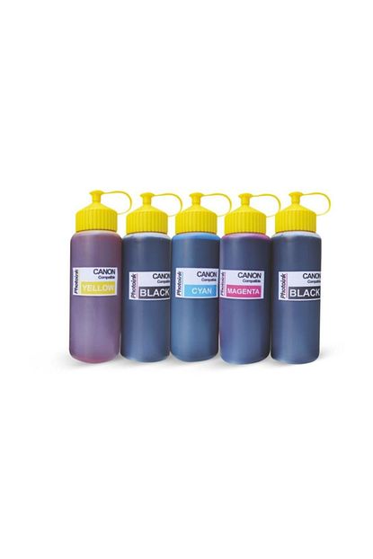 5 kartuslu canon yazicilar icin uyumlu 500 ml 5 renk murekkep seti photo ink akilli murekkep