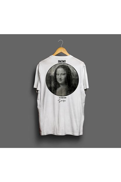Zevir Unisex Beyaz Sokak Stili Mona Lisa Model Tisort Trendyol