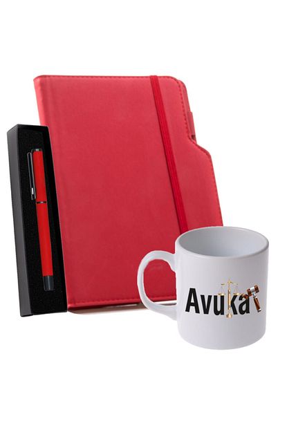 Magellon Avukat Ofis Hediyesi Kupa Kirmizi Defter Roller Kalem Trendyol