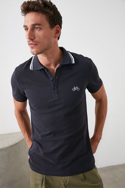 Trendyol Man Lacivert Erkek Polo Yaka T Shirt Tmnss20po0157 Trendyol