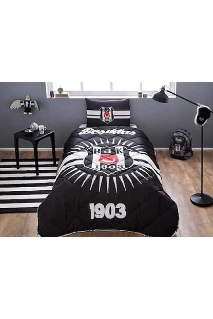 Tac Unisex Siyah Bjk Ucyildiz Tek Kisilik Nevresim Takimi Trendyol