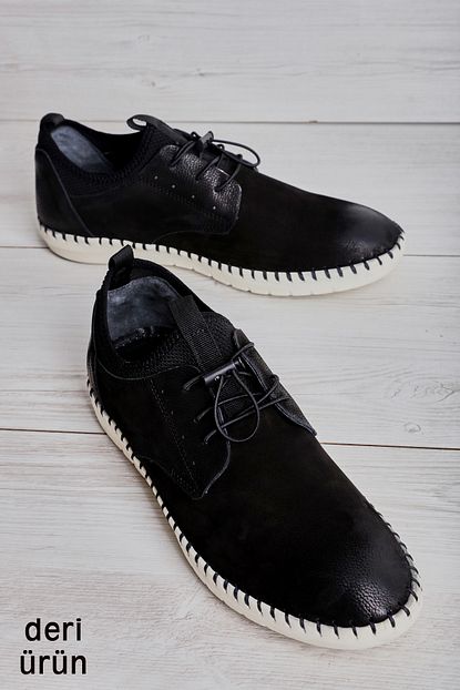 Bambi Hakiki Deri Siyah Erkek Casual Ayakkabi L16750054 Trendyol