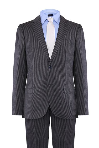 W Collection Erkek Gri Lila Cizgili Takim Elbise Trendyol