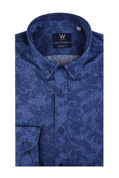 W Collection Erkek Lacivert Spor Gomlek Trendyol