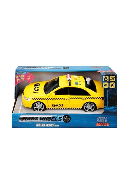 Sunman Maxx Wheels 1 16 Sesli Ve Isikli Oyuncak Araba Sari Taksi 05601 Trendyol