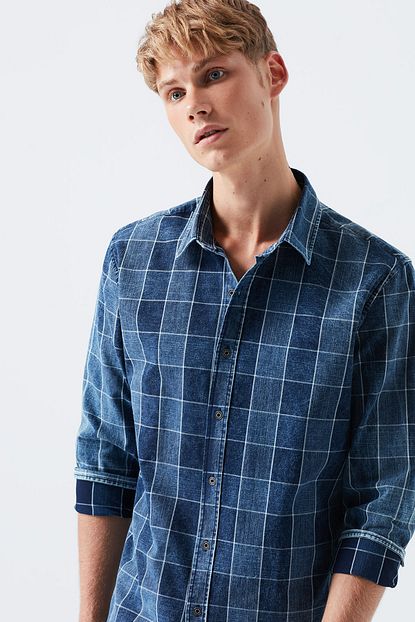 Mavi Erkek Kareli Indigo Gomlek 021707 18790 Trendyol