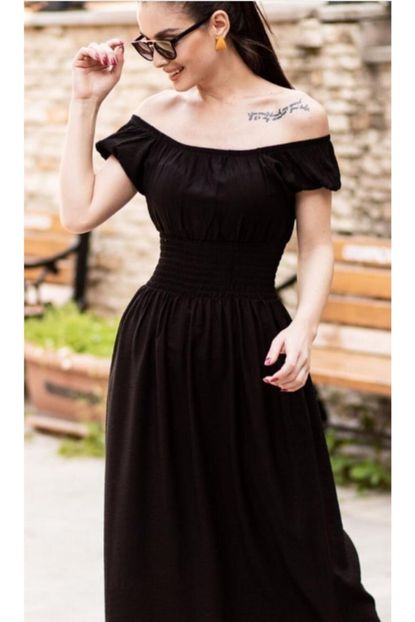 Casual Dress Kadin Siyah Kruvaze Yaka Yarim Kol Siyah Kucuk Cicek Desenli Penye Elbise Trendyol